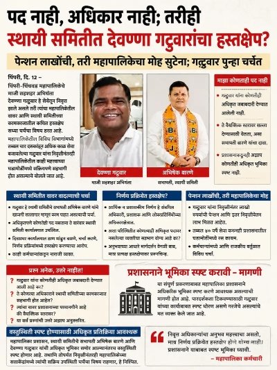 पद नाही, अधिकार नाही; तरीही स्थायी समितीत देवण्णा गट्टुवारांचा हस्तक्षेप? पेन्शन लाखोंची, तरी महापालिकेचा मोह सुटेना; गट्टुवार पुन्हा चर्चेत